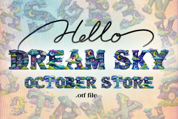 Dream Night Sky Alphabet Font