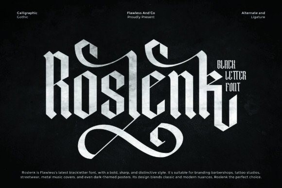 Roslenk: A Bold Blackletter Font for Business